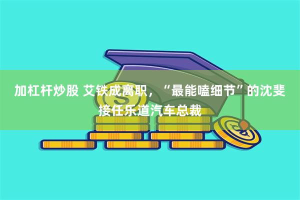 加杠杆炒股 艾铁成离职，“最能嗑细节”的沈斐接任乐道汽车总裁