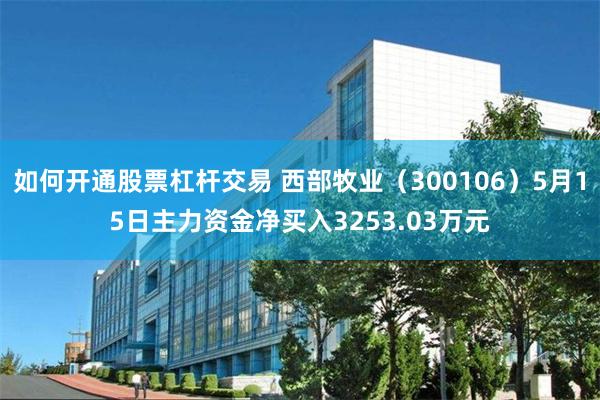 如何开通股票杠杆交易 西部牧业（300106）5月15日主力资金净买入3253.03万元