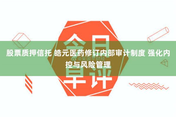 股票质押信托 皓元医药修订内部审计制度 强化内控与风险管理