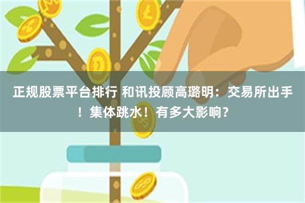 正规股票平台排行 和讯投顾高璐明:交易所出手!集体跳水!有多大影响?
