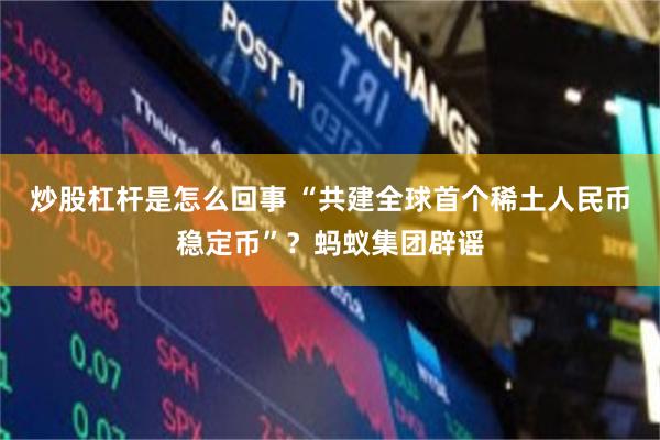 炒股杠杆是怎么回事 “共建全球首个稀土人民币稳定币”？蚂蚁集团辟谣