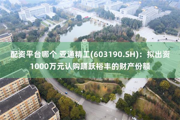 配资平台哪个 亚通精工(603190.SH)：拟出资1000万元认购踊跃裕丰的财产份额