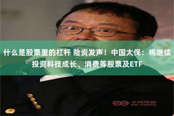 什么是股票里的杠杆 险资发声！中国太保：将继续投资科技成长、消费等股票及ETF