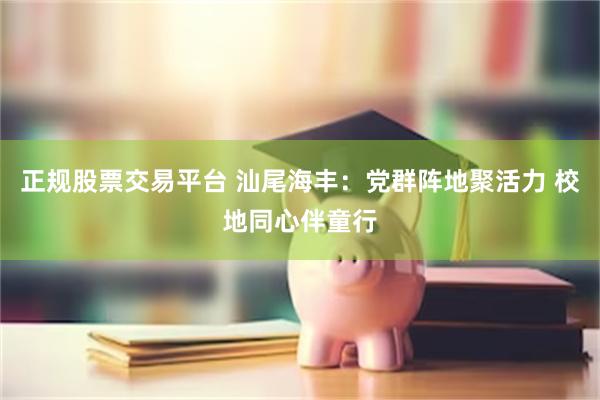正规股票交易平台 汕尾海丰：党群阵地聚活力 校地同心伴童行