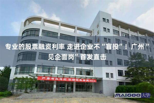 专业的股票融资利率 走进企业不“盲投”！广州“见企面岗”首发直击
