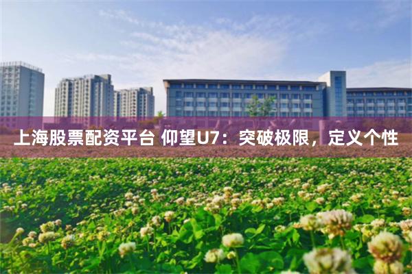 上海股票配资平台 仰望U7：突破极限，定义个性